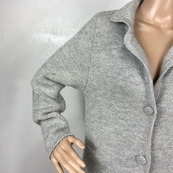 Peruvian Link Alpaca Collection Grey Button Front Cardigan Sweater Size S - Picture 2 of 9